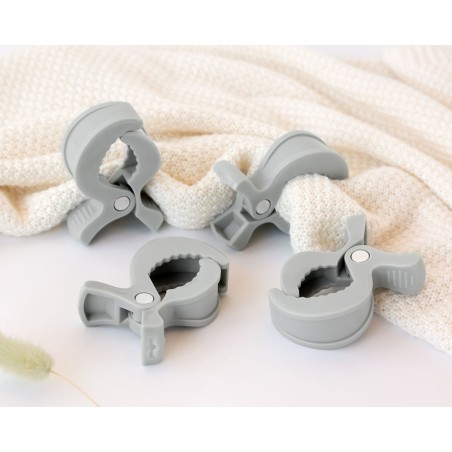 Kiokids - Set 4 Clip per Mussole - Grigio