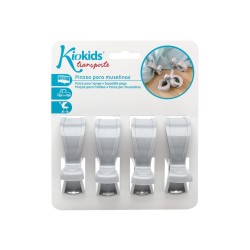 Kiokids - Set 4 Clip per Mussole - Grigio