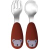 Tryco - Set Posate Forchetta e Cucchiaio - Kyle il Koala -Ruggine - Silicone e Acciaio Inox