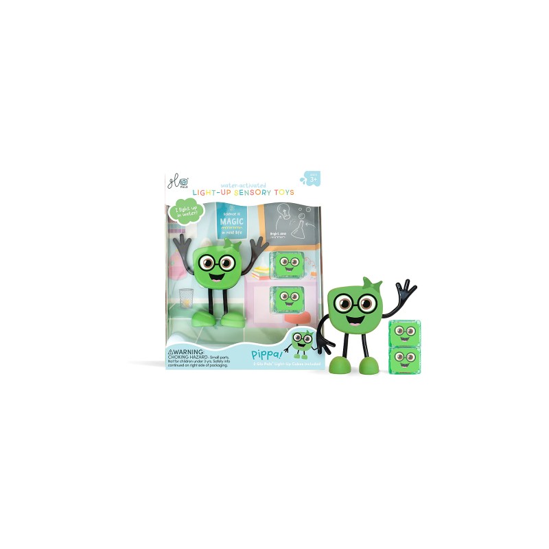 Glo Pals - Set personaggio Pippa - con 2 cubi inclusi - Verde - Adatto da 3 anni - 100% Plastica Riciclata