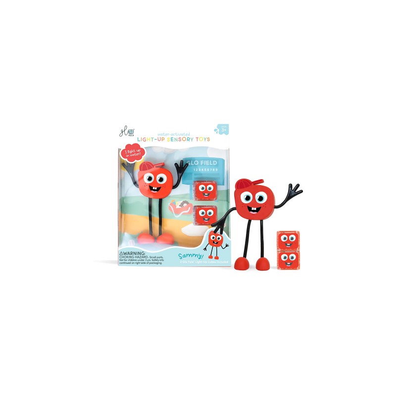 Glo Pals - Set personaggio Sammy - con 2 cubi inclusi - Rosso - Adatto da 3 anni - 100% Plastica Riciclata