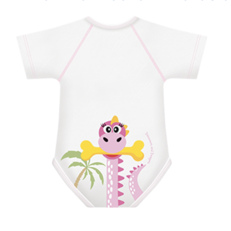 J Body 0-36 mesi - Bio Cotton 4Season - Mezza manica - Dinosauro Rosa