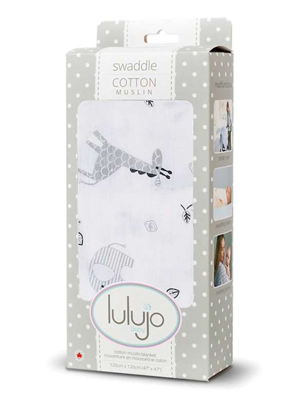 Lulujo Baby  Copertina Swaddle 120 x 120 cm, Afrique - 100% mussola di cotone