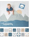 Lulujo Baby  Kit Primo Anno I Will Move Mountains - Copertina Swaddle in Mussola di Cotone + 14 Cards