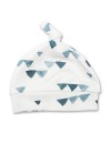 Lulujo Baby - Set Hello World, Cappellino + Swaddle, Triangoli Blu - 120 x 120 cm - Bambù