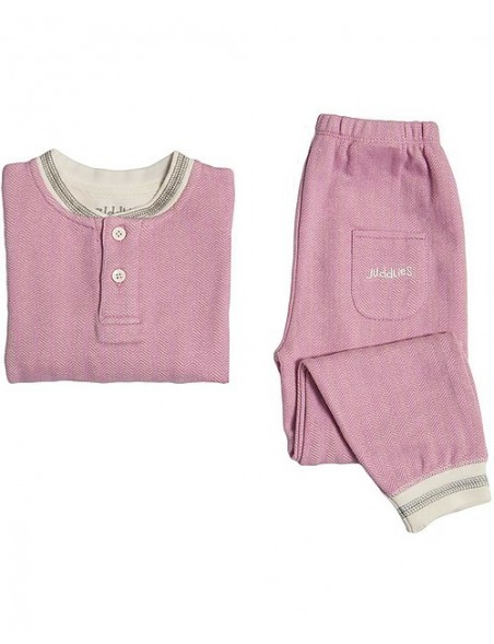 Juddlies Designs - Pigiama Bambino Cotone Bio Cottage Rosa - 2 ANNI