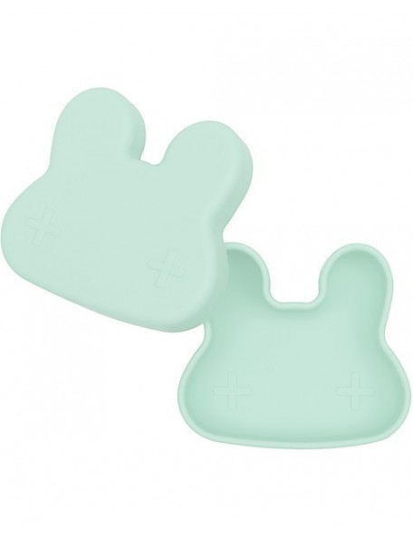 We Might be Tiny -Contenitore Coniglio Snackie 2 in 1 Porta Pranzo e Piatto - Senza BPA! - Verde Menta