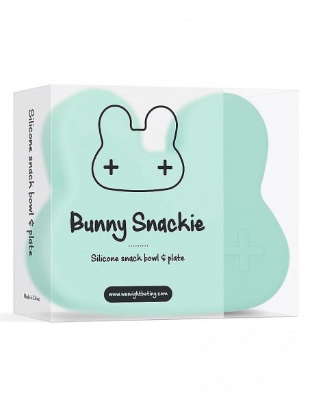 We Might be Tiny -Contenitore Coniglio Snackie 2 in 1 Porta Pranzo e Piatto - Senza BPA! - Verde Menta