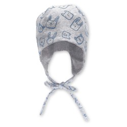 Sterntaler - Cappellino Reversibile con laccetto - Grigio Stampa Orsetti